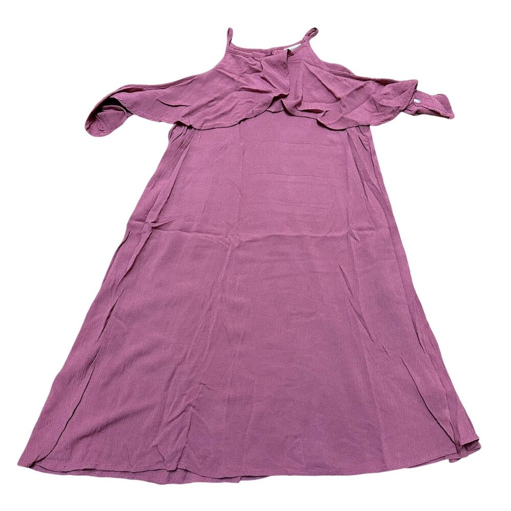 Mossimo Supply Co. - Women's Ruffled Cold-Shoulder Dusty Rose Dress-Size  S